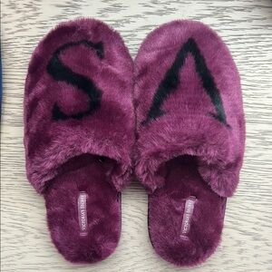 Victoria's Secret Plush Purple Moccasin Slippers
